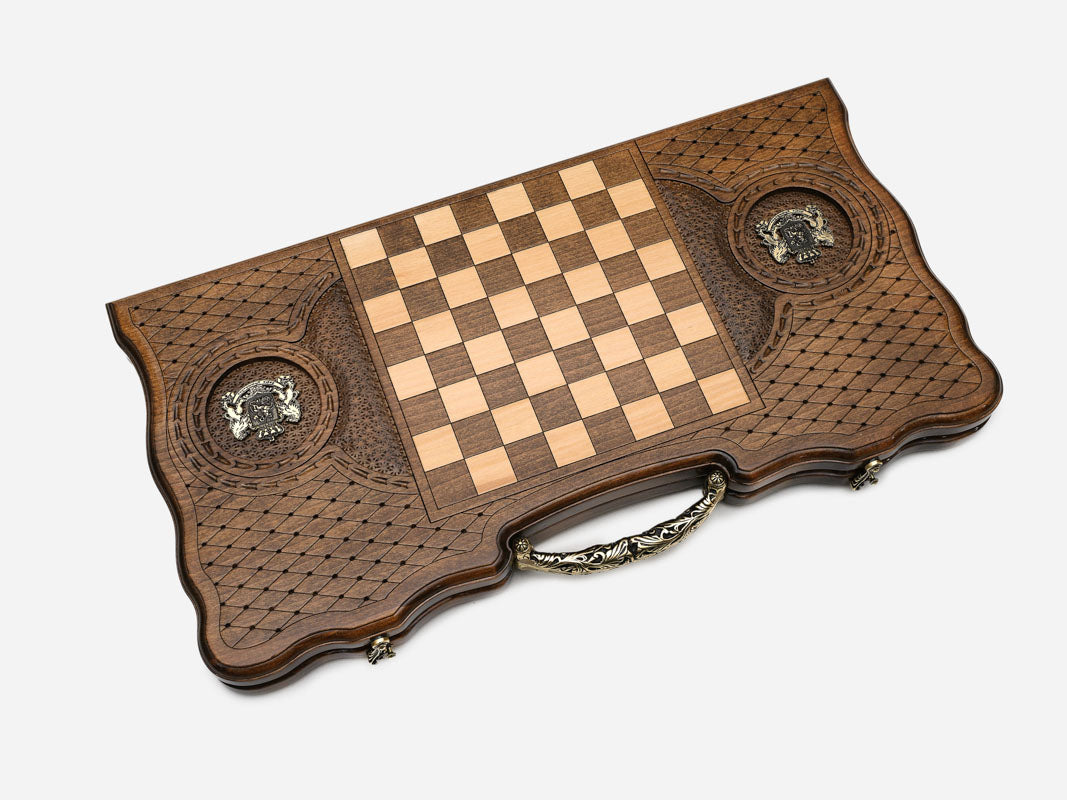 Side view of the carved beechwood board