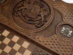 Detail of a bronze side medallion