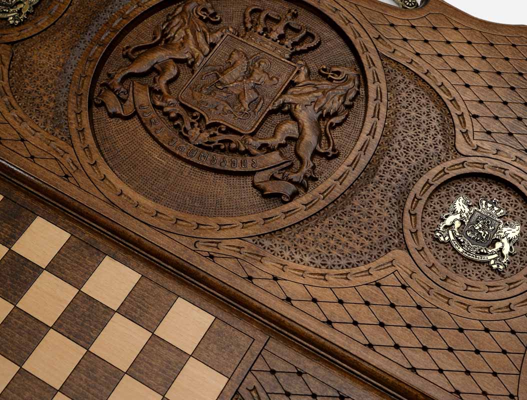 Detail of a bronze side medallion