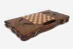 Side view of the carved beechwood board