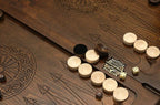 Armenian beechwood lion backgammon board full view