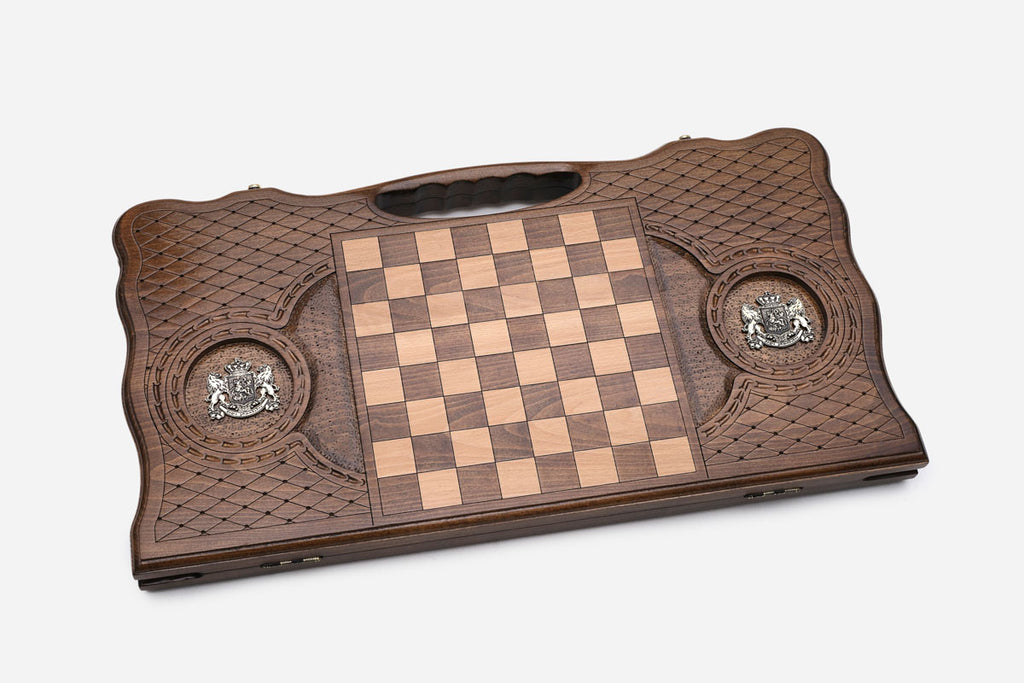 Side view of the carved beechwood board