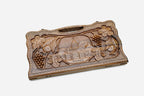Angled view of the Geghard Monastery carved backgammon board