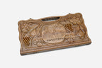 Angled view of the Haghartsin Monastery carved backgammon board