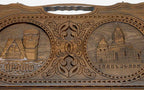 Detail of the scrollwork and Artsakh lettering