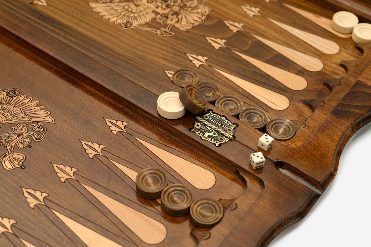 Side view of the carved beechwood board