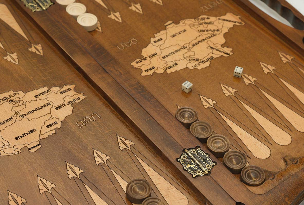 Side view of the carved beechwood board
