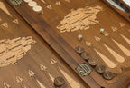 Side view of the carved beechwood board