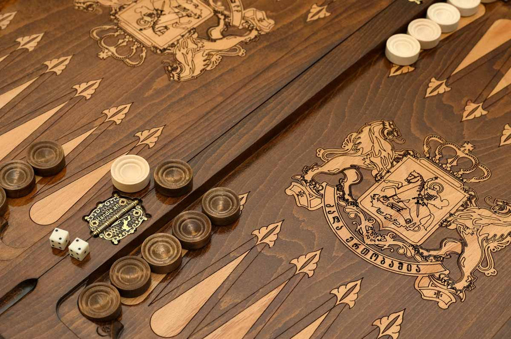 Side view of the carved beechwood board