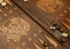 Side view of the carved beechwood board