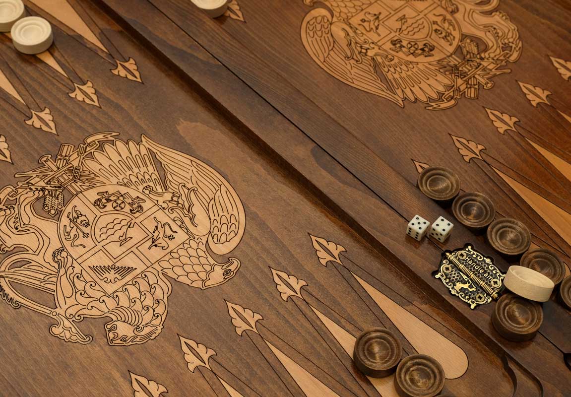 Side view of the carved beechwood board