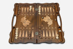 Side view of the carved beechwood board