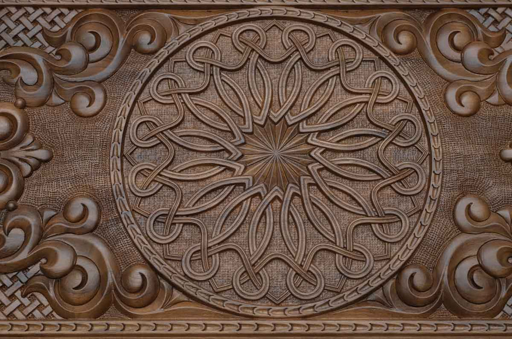 Ornamental Rosette backgammon board - view 3