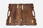 Side view of the carved beechwood board