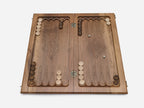 Close-up of the walnut grain and diamond engraving