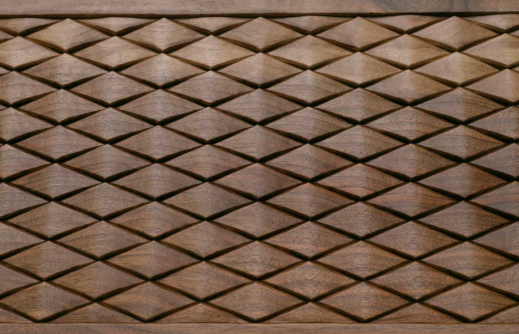Side view of the folded walnut board