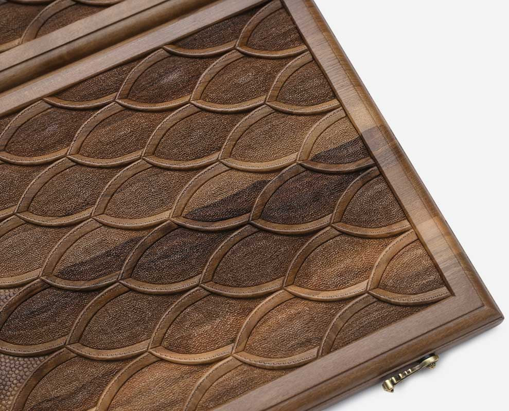 Side view of the folded walnut board
