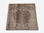 Walnut backgammon board carved in deep relief with the family tree of Noah the patriarch