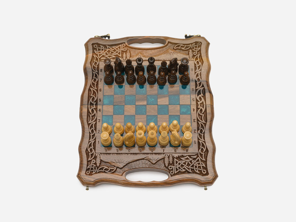 Mount Ararat chess and backgammon set detail 4