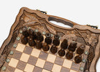 Pomegranate and Grapevine chess and backgammon set detail 7