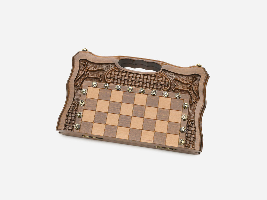 Lattice chess and backgammon set detail 2