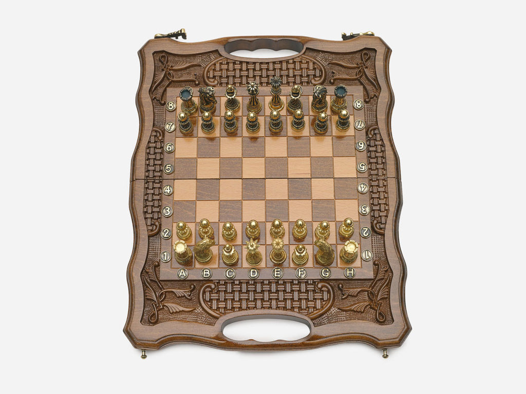 Lattice chess and backgammon set detail 4