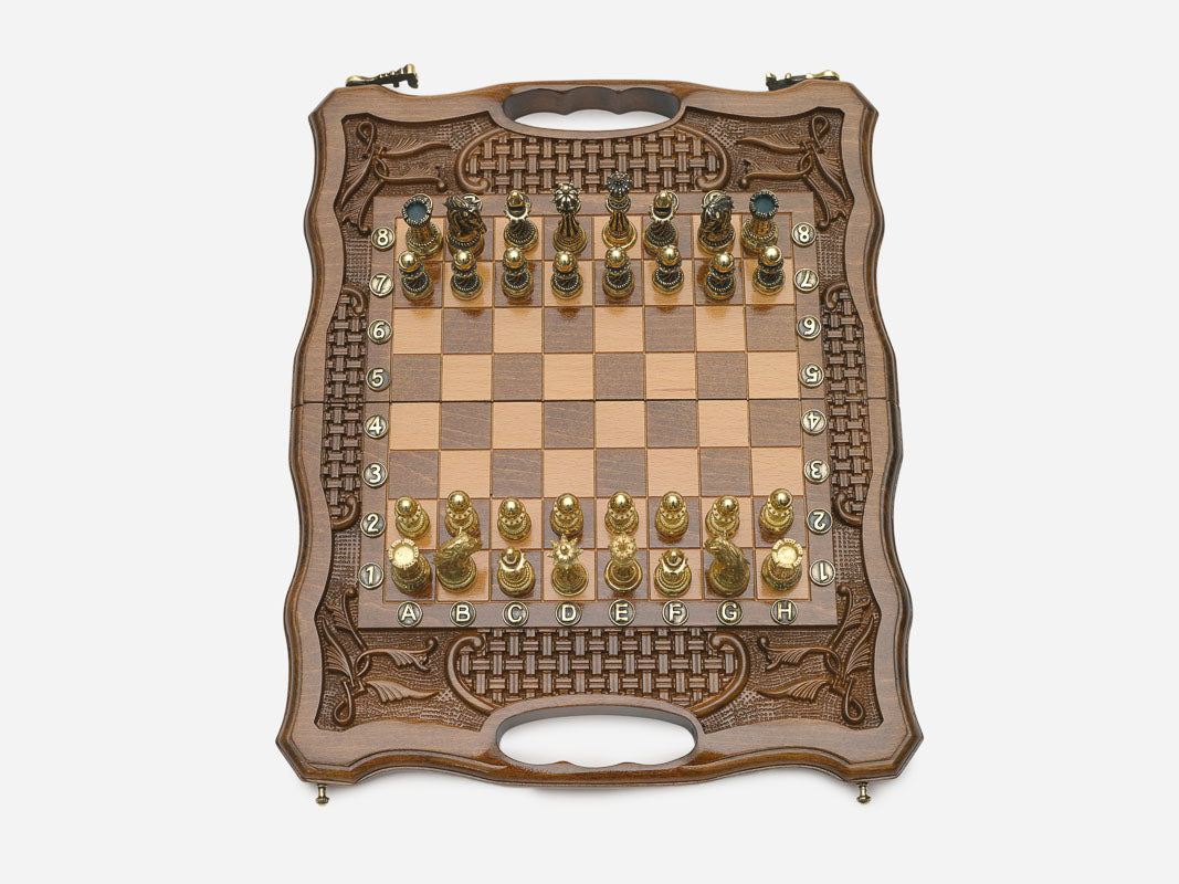Lattice chess and backgammon set detail 4