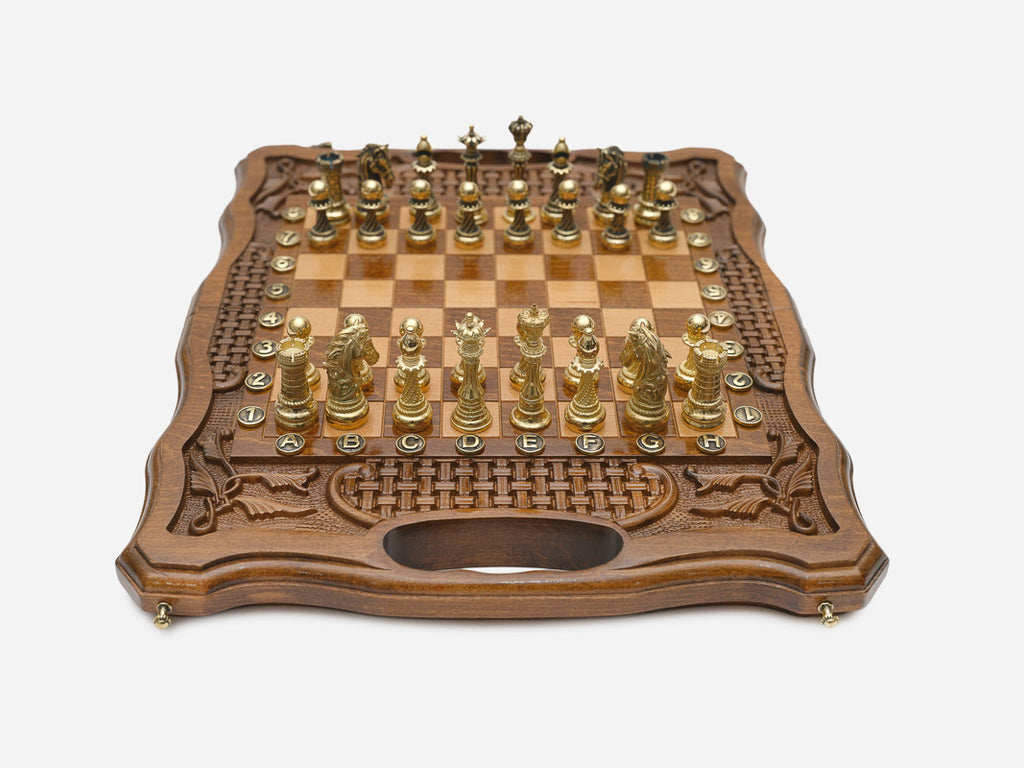 Lattice chess and backgammon set detail 3