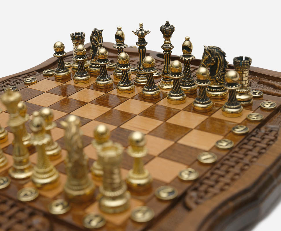 Lattice chess and backgammon set detail 7