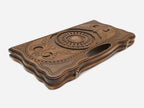The carry handle and braided border carving