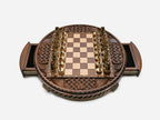 Handle Chess Royal Circle with both side drawers open, top-down view of the round board