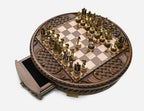 Handle Chess Royal Circle top-down angled view with the drawer pulled open