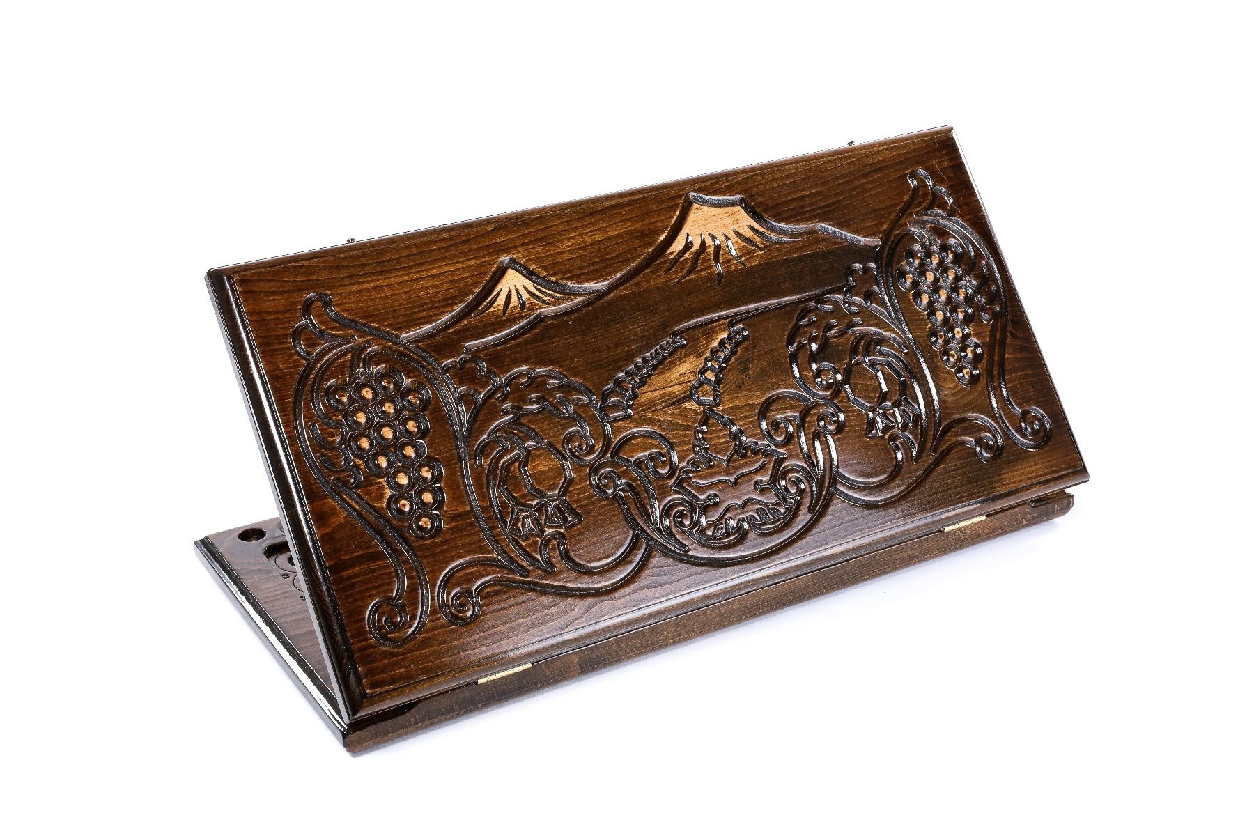 Armenian wooden backgammon board with Ararat design 23.6 inch