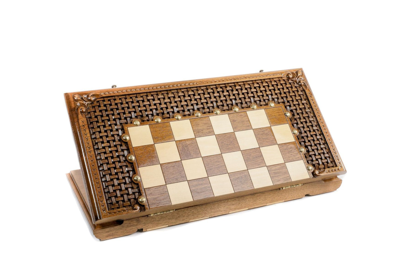 Chess-backgammon with an ornamental braid pattern classic
