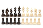 Chess-backgammon table with carved contour-outline board detail
