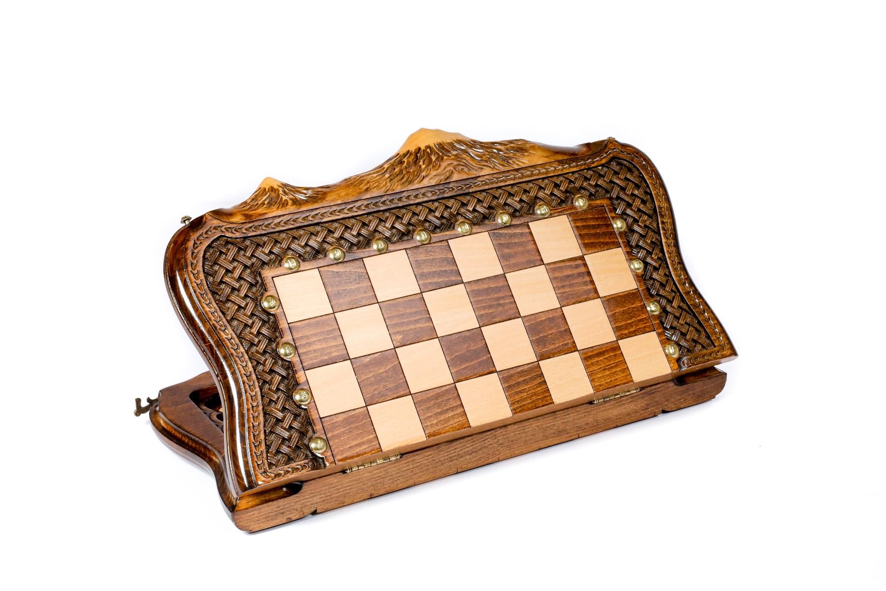 Chess & Backgammon Set — Braid Pattern with Mount Ararat Outline 40 cm | 15.6" - Unumperfectus