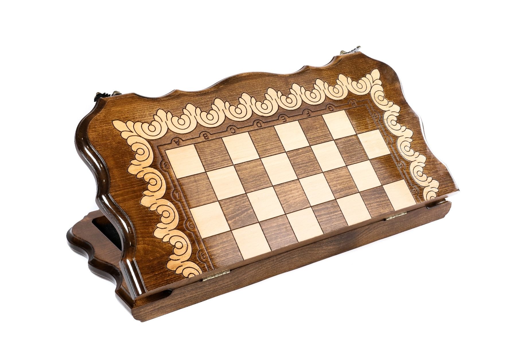 Wooden Chess Set with Contour Outline 19.7" | 50 cm - Unumperfectus