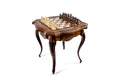 Luxury Armenian table chess set custom contour outline wooden design
