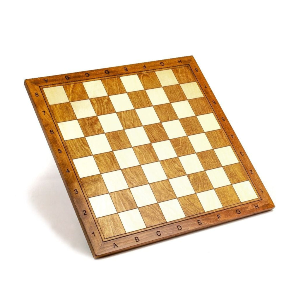 Wooden chess board featuring wider layout and refined craftsmanship