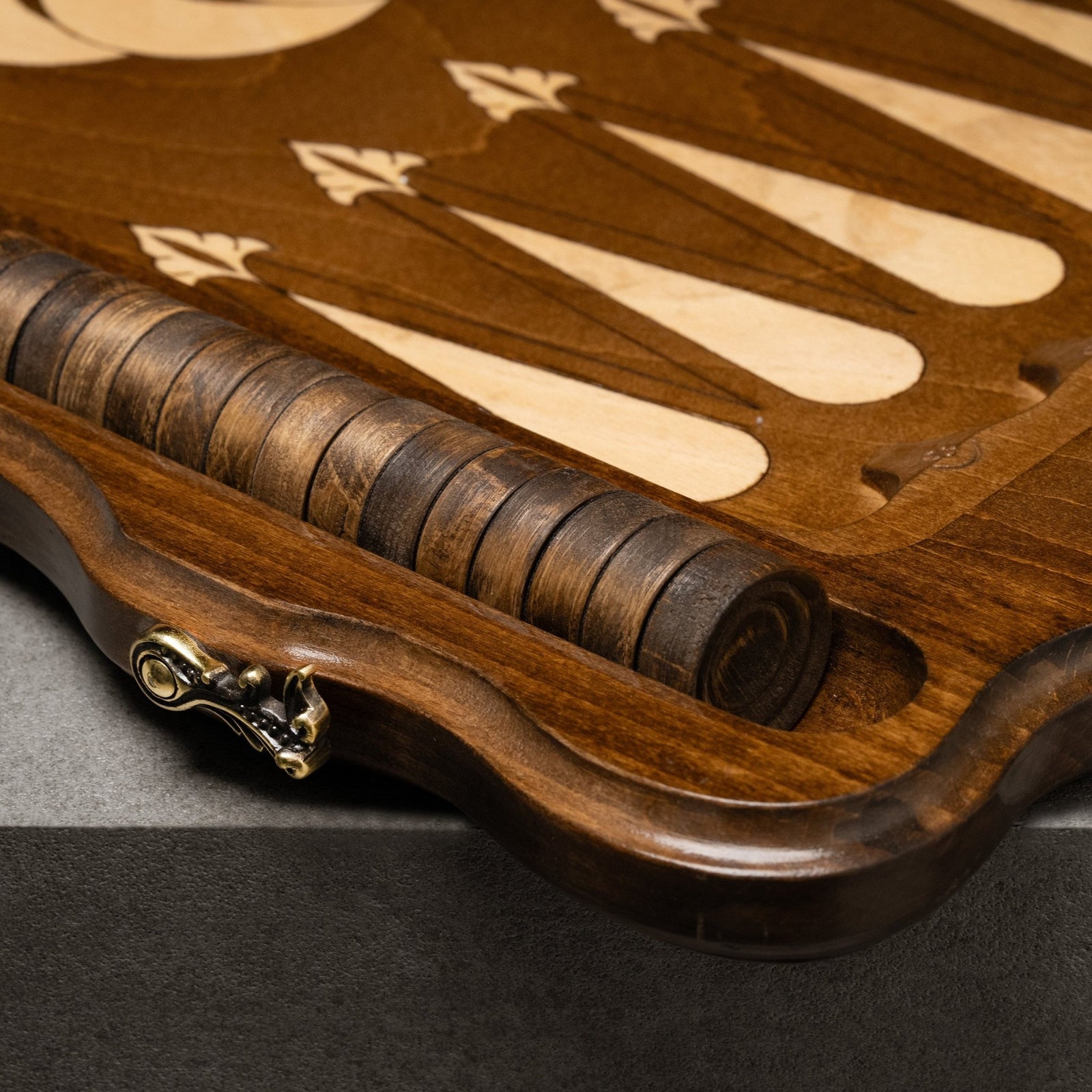 Luxury Backgammon Set – Armenian Eternity Symbol with Bronze Details - Unumperfectus