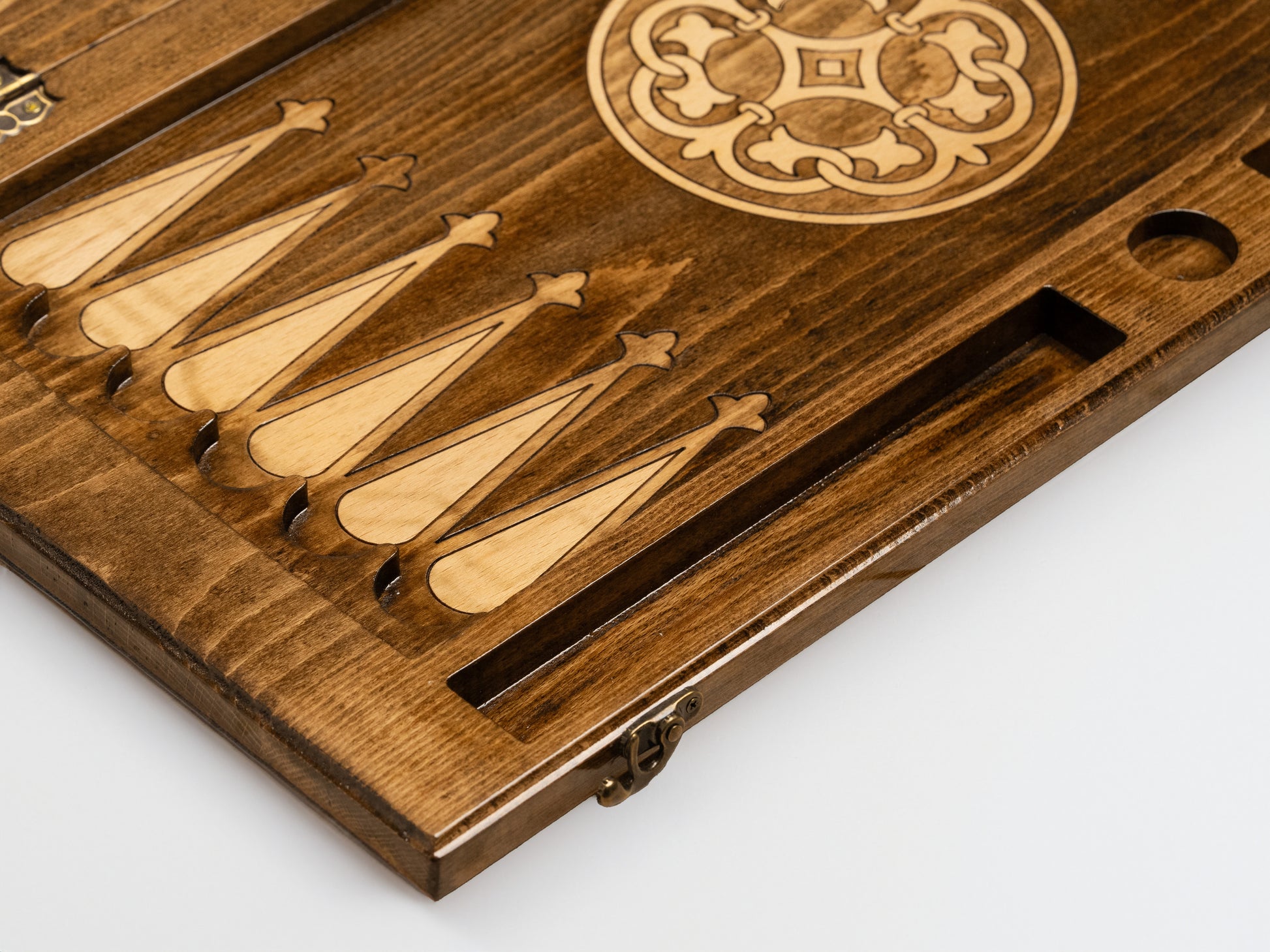 Inside of the Armenian backgammon set