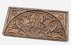Armenian walnut backgammon board carved by a master with an arabesque ornament