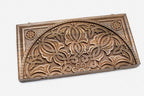 Armenian master-carved arabesque backgammon board, side view