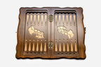 Mount Ararat chess and backgammon set shown folded with carry handle