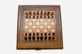 Compact Classic Beech Chess and Backgammon Set IV