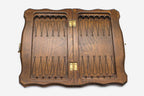 Close-up of a classic carved border carving on the beech board