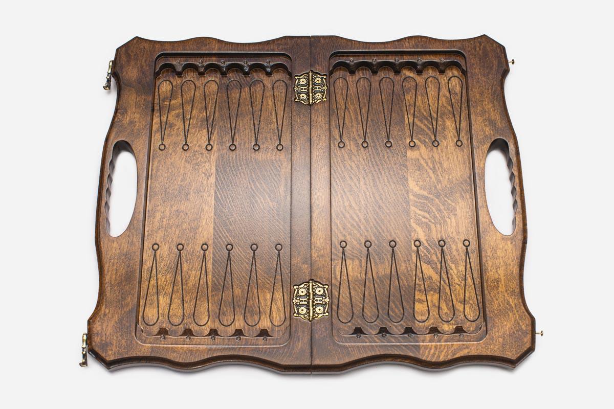 Mount Ararat chess and backgammon set shown folded with carry handle