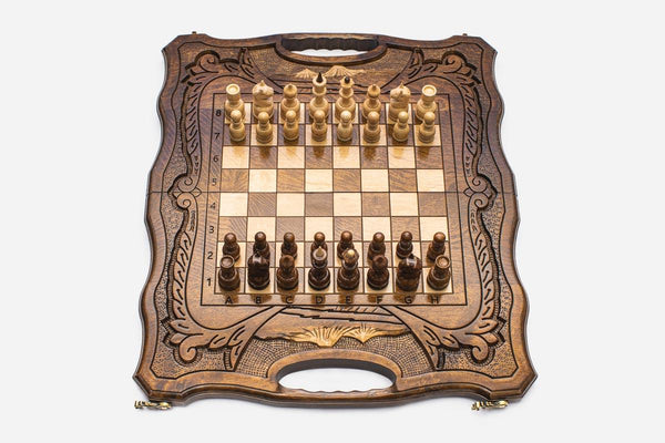 Standard Mount Ararat Beech Chess and Backgammon Set