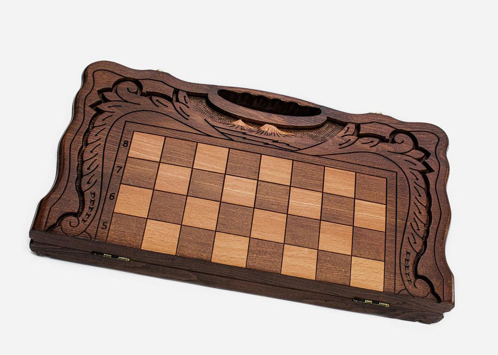Detail of the inlaid twin-peaked Mount Ararat above the carry-handle cutout