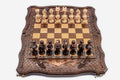 Mount Ararat and Baklava Lattice Beech Chess and Backgammon Set